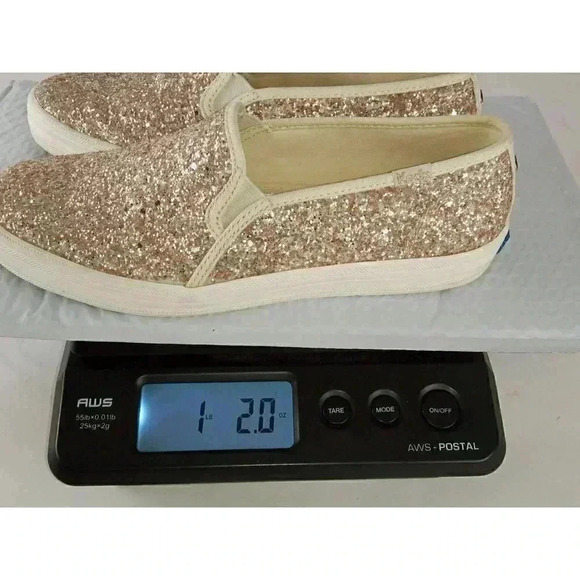 Keds Womens Flat Shoes Beige Glitters Round Toe Slip On Size 6 - Picture 11 of 11